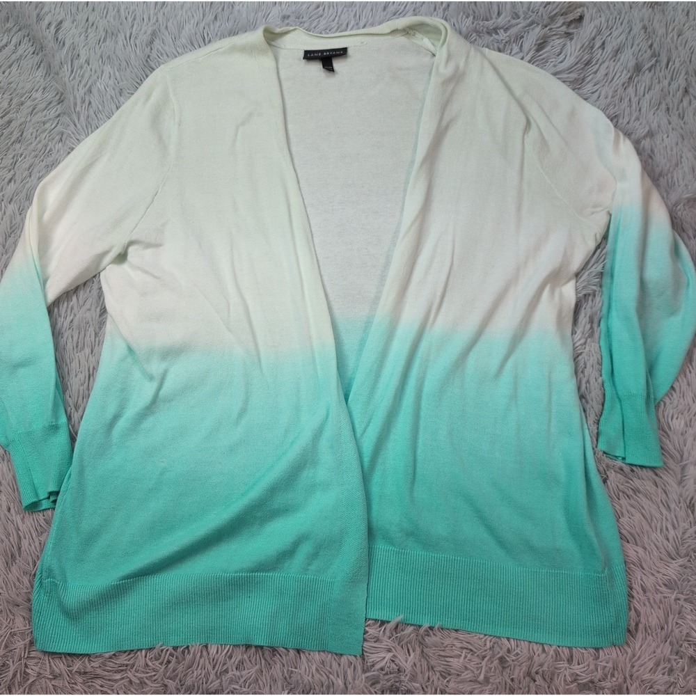Lane Bryant Sweater Womens 22 24 Ombre Cardigan Open Front Comfort Lightweight